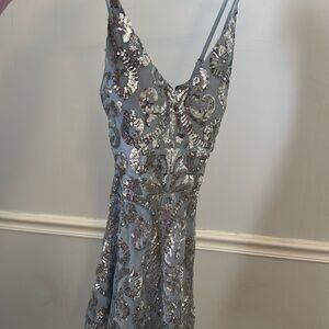 Windsor sparkle light blue dress.